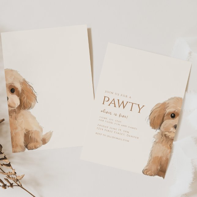 Convite Junte-se a nós para um Pawty Poodle Dog Birthday (Criador carregado)