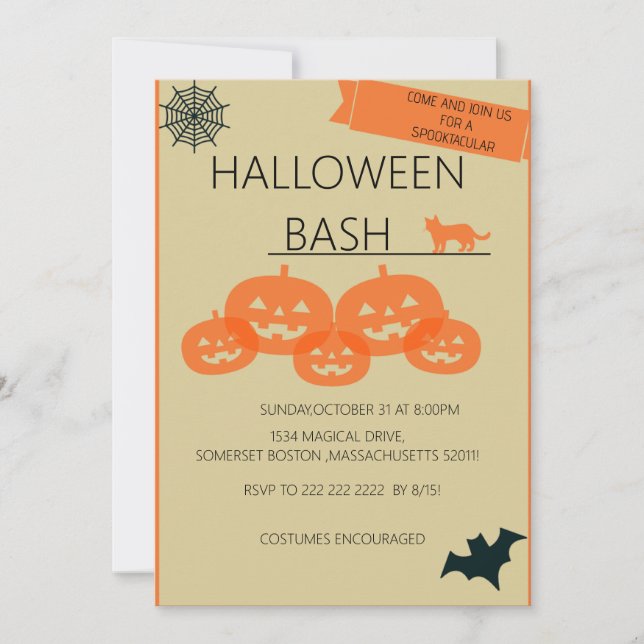 Convite Junte-se a nós para um Spooktacular Bash de Hallow (Frente)
