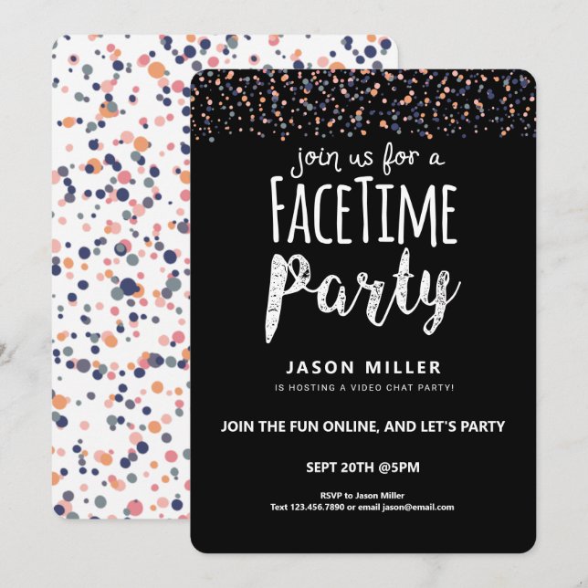 Convite Junte-se a nós para uma divertida festa de bate-pa (Frente/Verso)