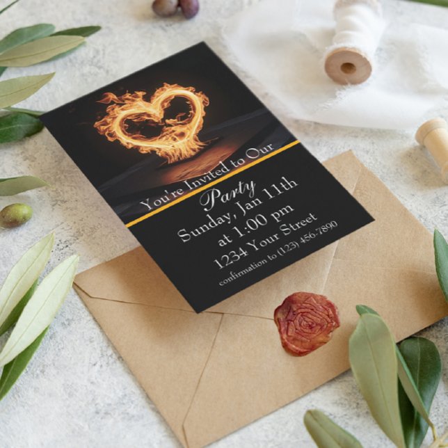 Convite Junte-se a Nós para uma Festa de Fogo Ardente! (Criador carregado)