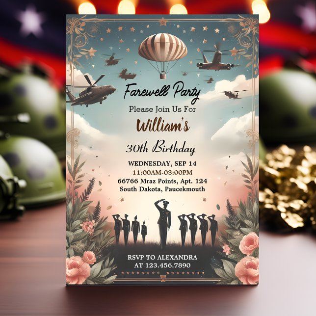 Convite Junte-se ao Viagem Surprise Globe Farewell anivers (Criador carregado)