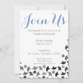 Convite Junte-se que nos o jantar de ensaio convida o
