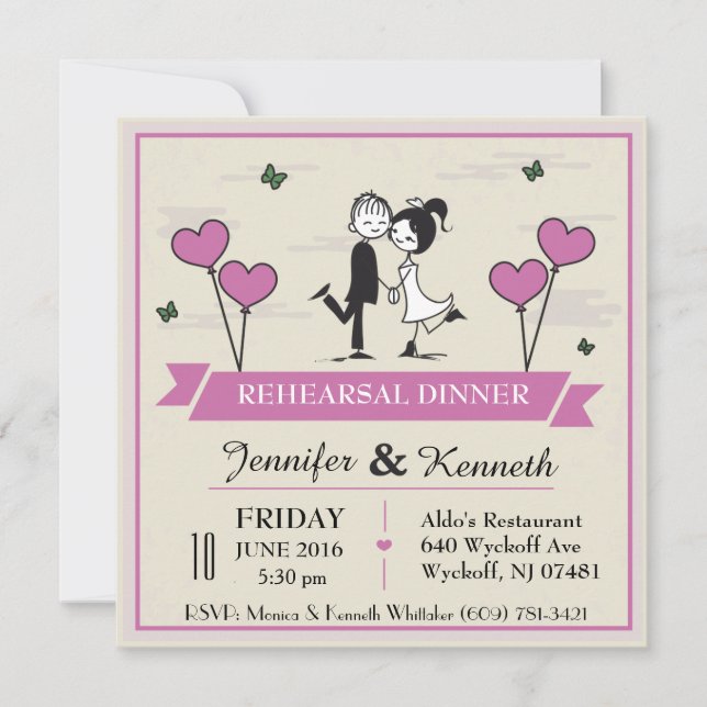 Convite junto do noivo & da noiva (Frente)