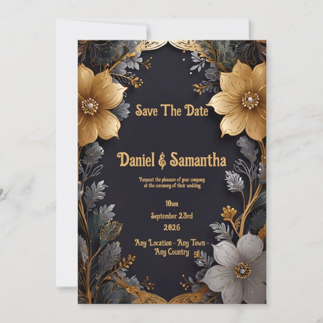 Convite Juntos para sempre: Uma Celebração do Amor Ouro (Frente)