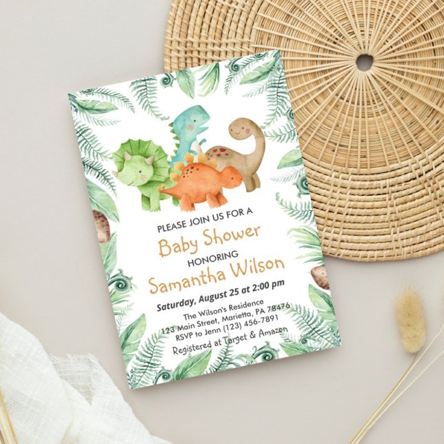 Convite Jurássico selvagem é um menino! Chá de fraldas de  (Criador carregado)