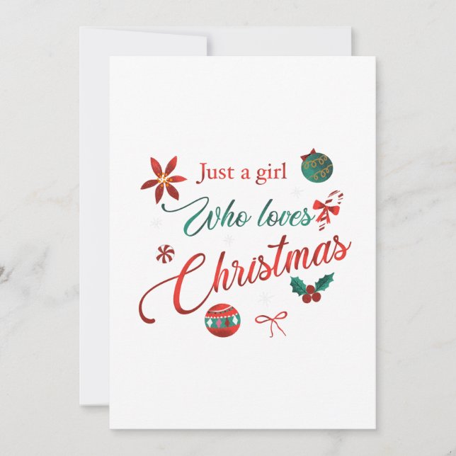 Convite Just a Girl Who Loves Christmas (Frente)