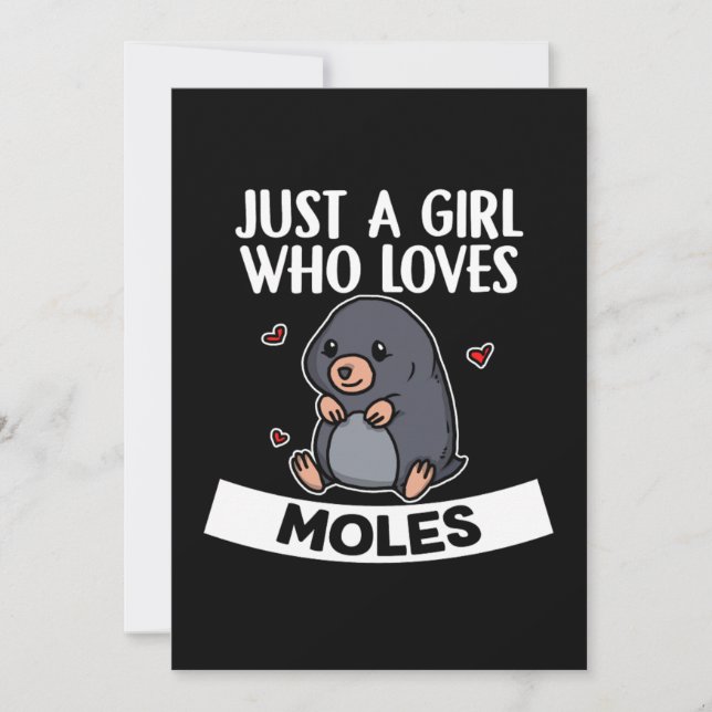 Convite Just A Girl Who Loves Moles Cute Mole Costume (Frente)