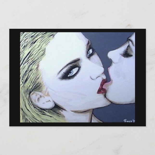 Convite ‘Just a Kiss’ Painting on a Small-Scale Print  (Frente)