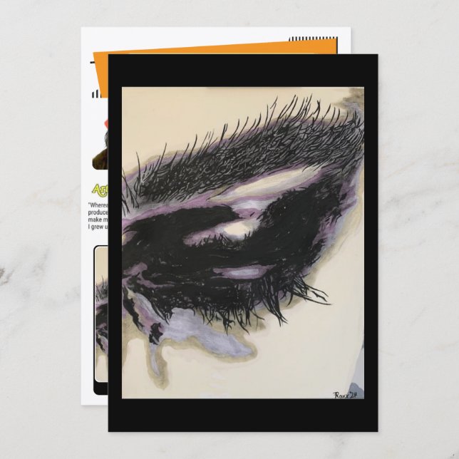 Convite ‘Just a Memory’ Painting on a Small-Scale Print  (Frente/Verso)