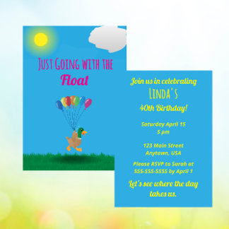 Convite Just going with the Float Invitation