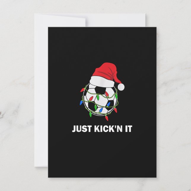 Convite Just Kick'n It Christmas Soccer Ball Lights (Frente)