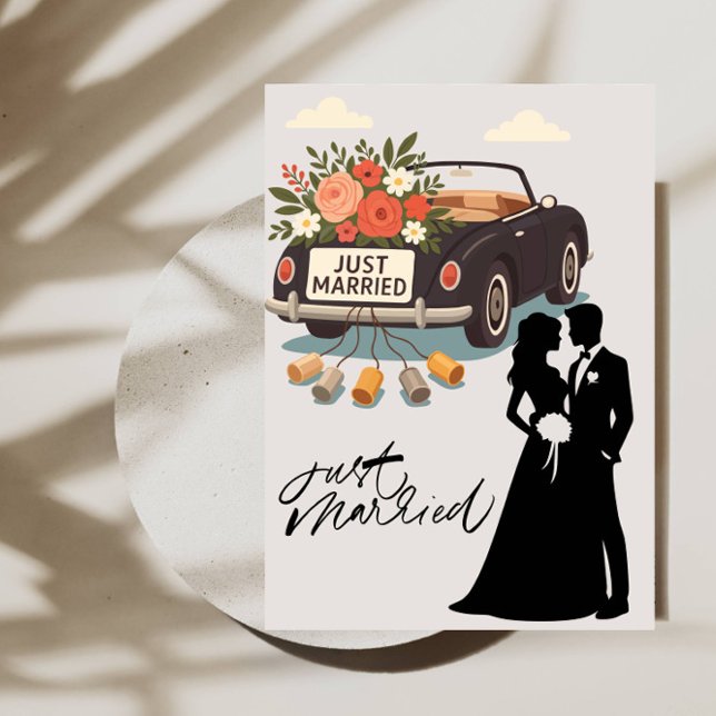 Convite Just Married Wedding Party-Elegant Modern Newlywed (Criador carregado)