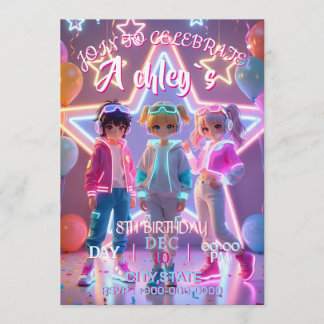 Convite K-Pop Demon Hunters themed birthday parties,Golden