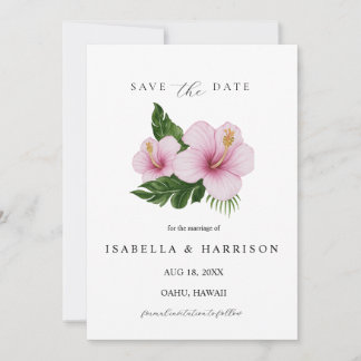 Convite KALANI | Hibiscus Save the Date Template
