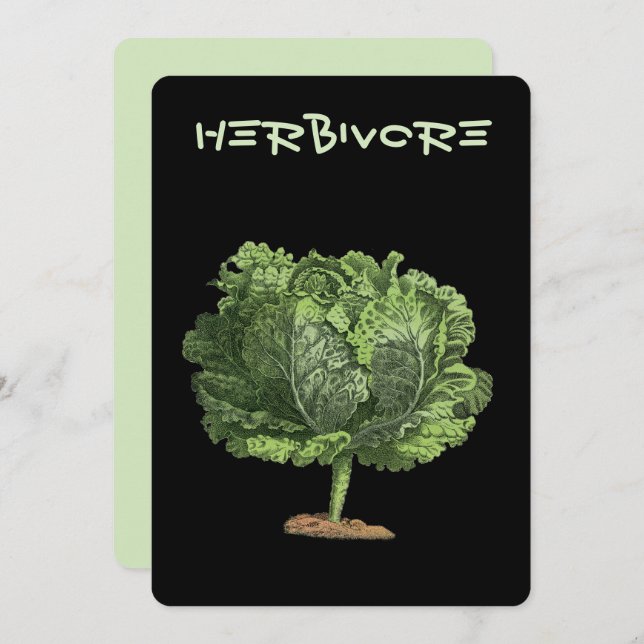 Convite Kale Herbivore Vegan Vegetarian (Frente/Verso)