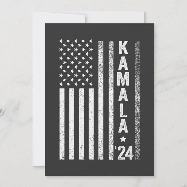 Convite Kamala American Flag Presidente Election USA (Frente)