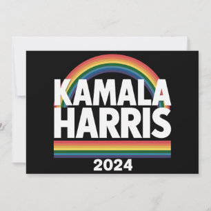Convite Kamala Harris 2024 Arco-íris Orgulho Gay LGBT Elei