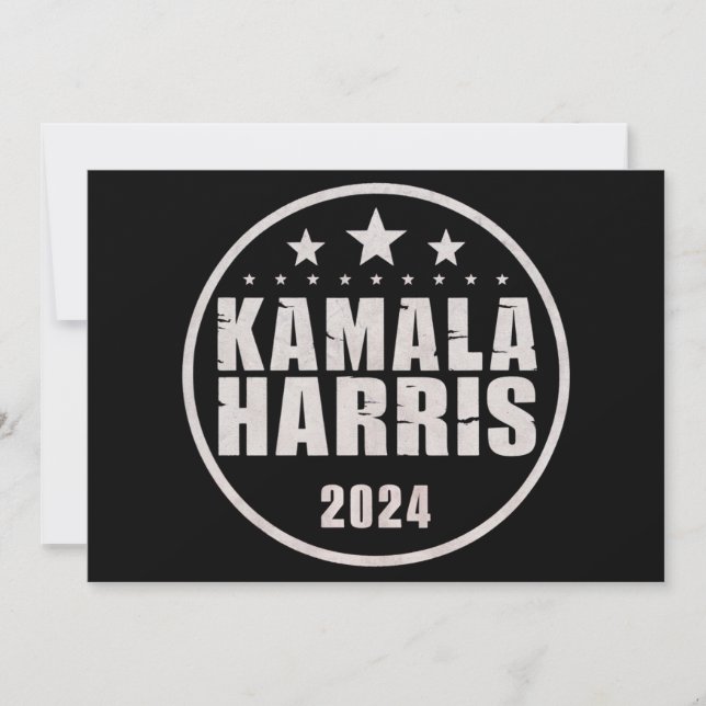 Convite Kamala Harris 2024 Para Presidente Retro Eleição (Frente)