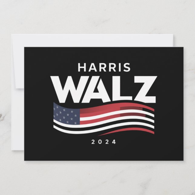 Convite Kamala Harris Tim Walz Valsa Eleição 2024 (Frente)