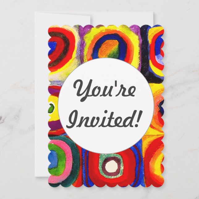 Convite Kandinsky Farbstudie Quadrate Esquadra Círculos de (Frente)