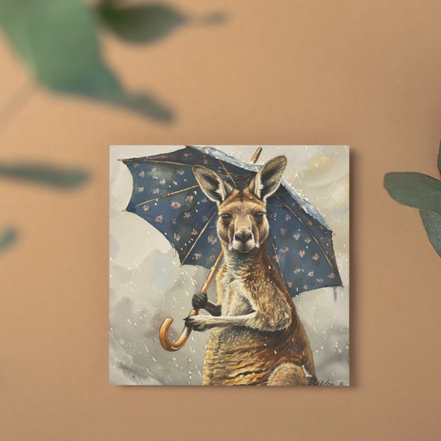 Convite Kangaroo com guarda-chuva, personalizável (Criador carregado)