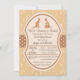 Convite Kangaroo Unisex Chá de fraldas Convidando Menino o