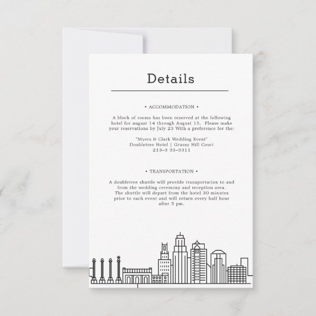Convite Kansas City Wedding | Detalhes Do Convidado De Doi (Frente)