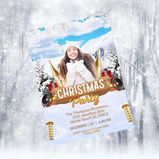 Convite Karaoke Dance DJ Music Festa de Natal (Criador carregado)