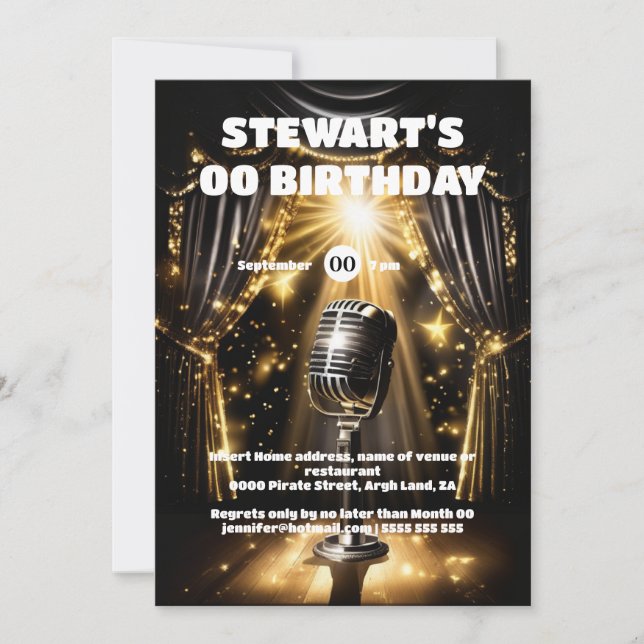 Convite Karaoke estrelas da noite (Frente)