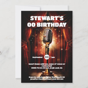 Convite Karaoke - estrelas da noite - evento do tapete ver