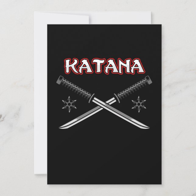 Convite Katana Sword Ninja Art Japonês Samurai Gift (Frente)