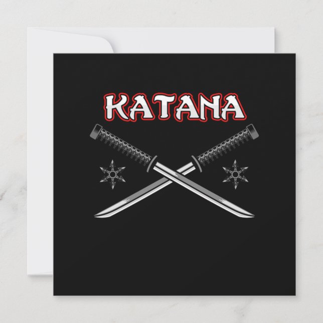 Convite Katana Sword Ninja Art Japonês Samurai Gift (Frente)