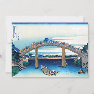 Convite Katsushika Hokusai - Sob Ponte Mannen, Fukagawa