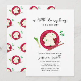 Convite Kawaii Chinses Dumpling Veggie Baby Shower 
