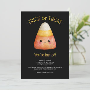 Convite Kawaii Cute Candy Corn Kid Festa de Halloween