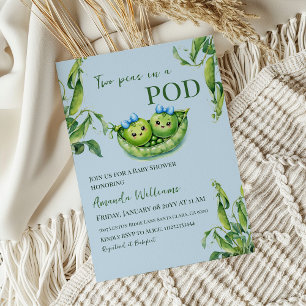 Convite Kawaii Dois Ervilhas no Chá de fraldas dos Gêmeos 