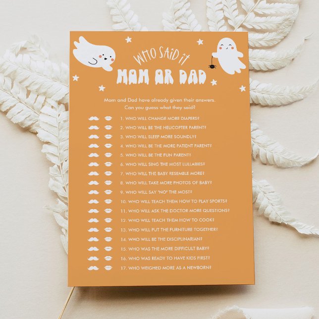 Convite Kawaii Halloween Que Disse Isso Mamãe ou Pai Jogo  (Criador carregado)