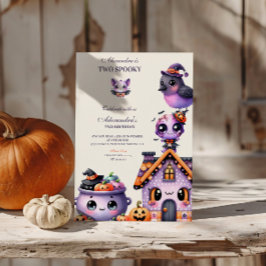 Convite Kawaii Halloween segundo aniversário Spooky Cute P