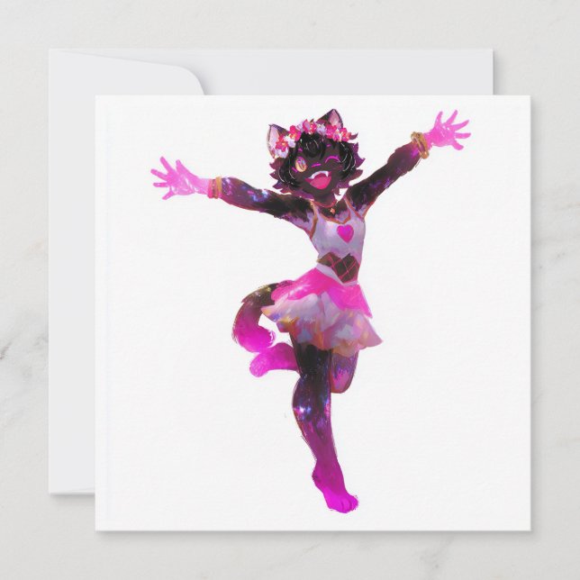 Convite Kawaii Idol Catgirl (Frente)