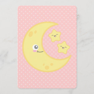 Convite Kawaii Moon e Stars Baby Shower