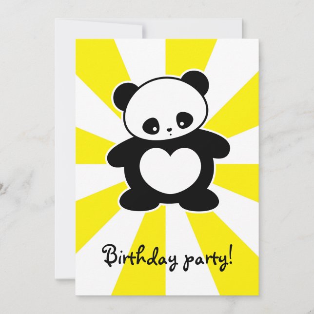 Convite Kawaii panda (Frente)