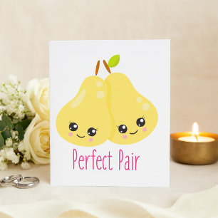 Convite Kawaii Pear Casal Perfeito Par Funny Pun