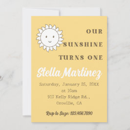 Convite Kawaii, primeiro aniversario da nossa garota sunsh