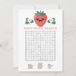 Convite Kawaii Strawberry Baby Shower Word Search Game