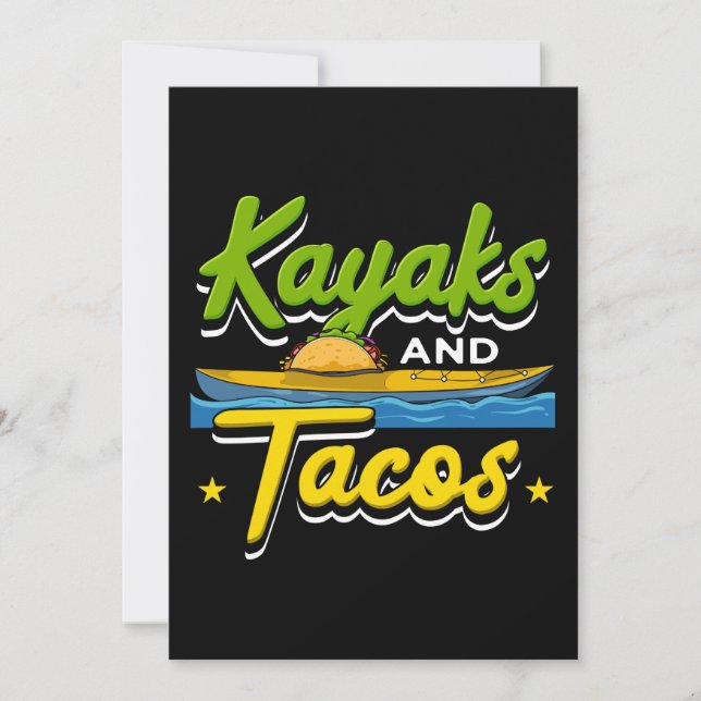Convite Kayaking - Kayaks e Tacos Engraçado Kayaking (Frente)