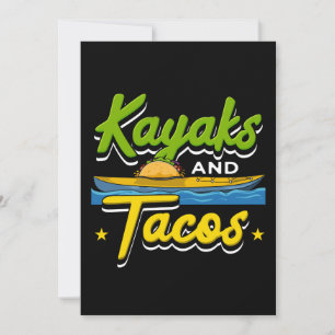 Convite Kayaking - Kayaks e Tacos Engraçado Kayaking