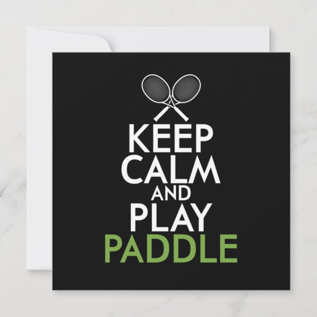 Convite Keep Calm And Play Paddle (Frente)