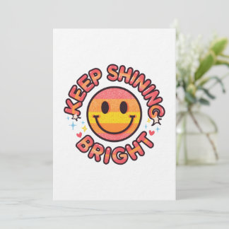 Convite Keep Shining Bright Sticker – Retro 90s Smiley 