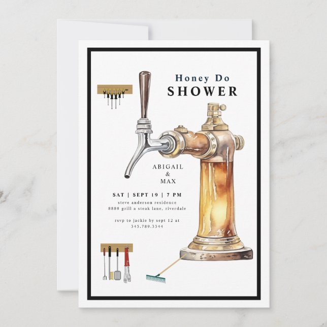 Convite Keg Honey Do Casais Chá de casamento II (Frente)