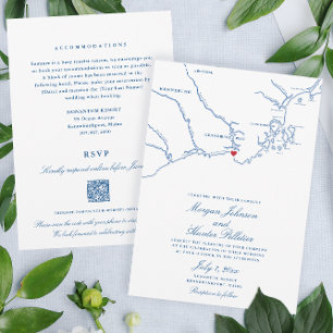 Convite Kennebunkport All-in-One QR code RSVP Wedding